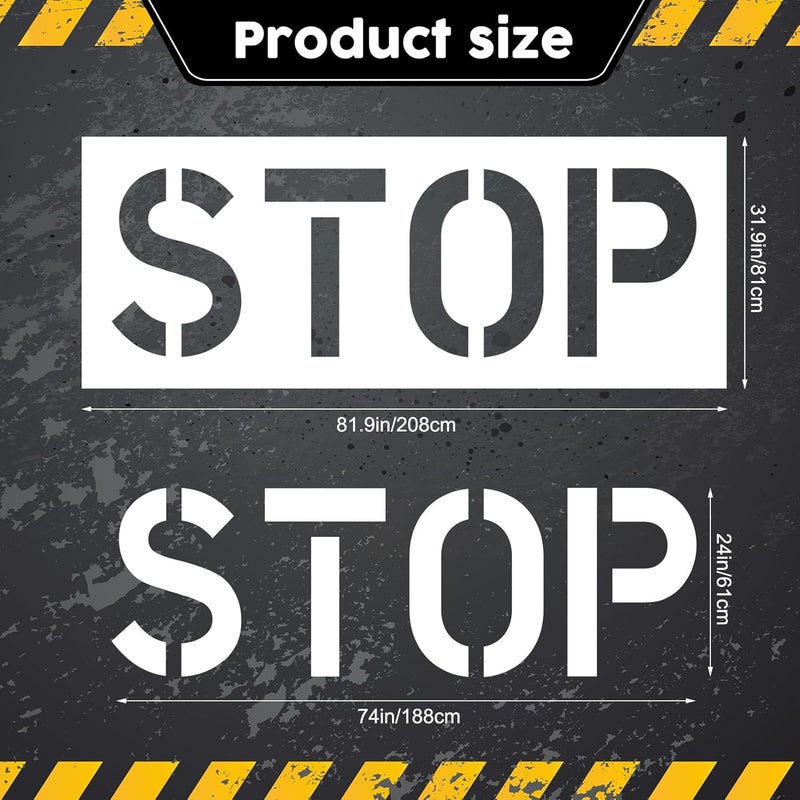 CODOHI Stop Stencil, 24" Tall Letters for Pavement – Foldable Silicone Reusable Stencil for Asphalt & Concrete – 32"x82" Outer Size, 1mm Thickness – Ideal for Painting Stop Signs & Pavement Lines - Image 2